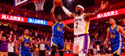 篮球NBA 湖人击败勇士